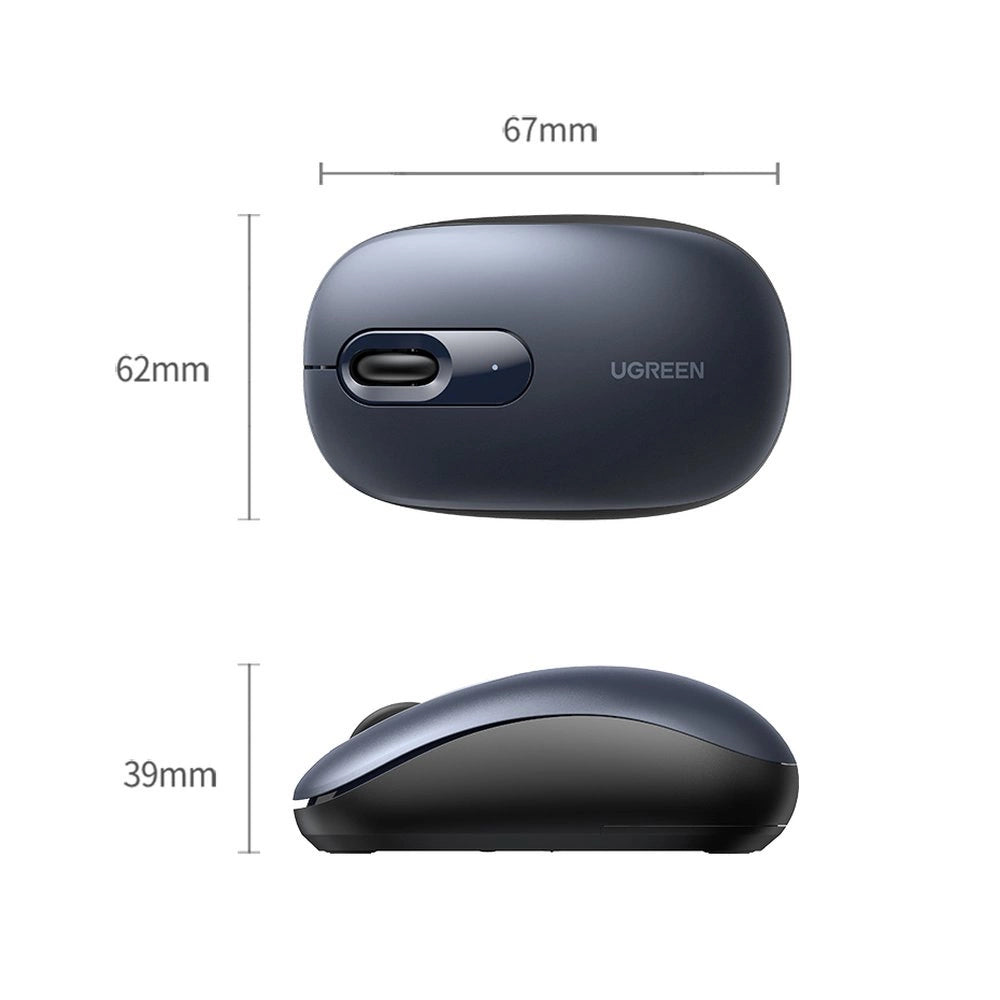 Ugreen MU105 2.4GHz USB trådløs mus - marineblå