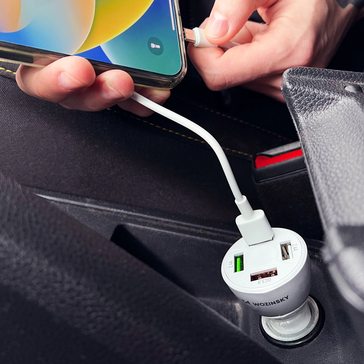 Wozinsky WCCAW 50W 4x USB-A QC biloplader - hvid