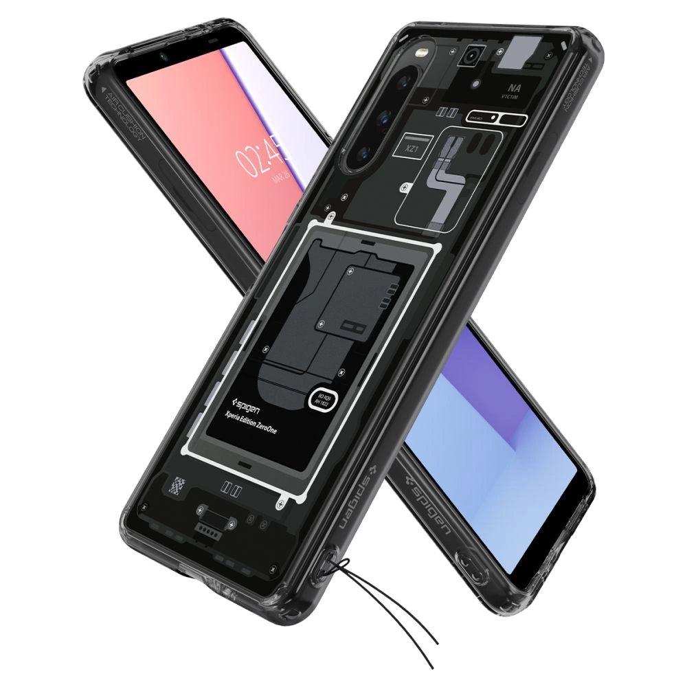 Spigen Ultra Hybrid Case til Sony Xperia 10 V - mørkgrå (Zero One Pattern)