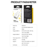 Wozinsky WGWCW USB-A USB-C 20W vægoplader - hvid