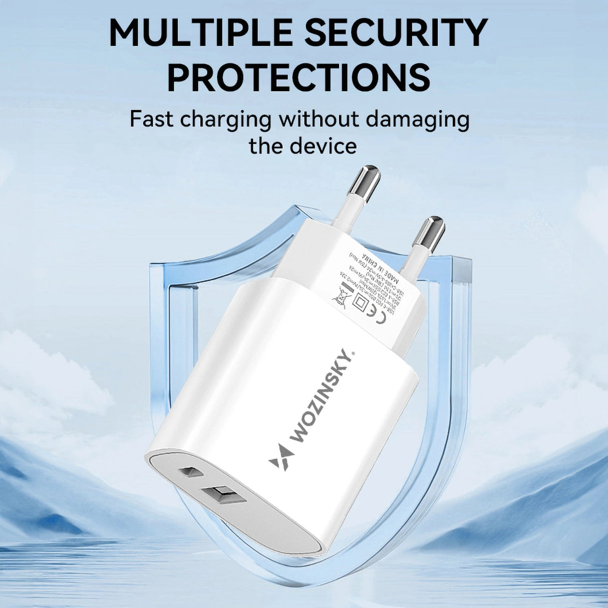 Wozinsky WGWCW USB-A USB-C 20W vægoplader - hvid