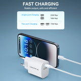 Wozinsky WGWCW USB-A USB-C 20W vægoplader - hvid