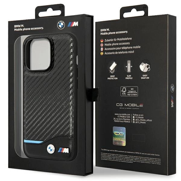 Case BMW BMHCP13L22NBCK iPhone 13 Pro / 13 6,1" sort/sort hårdkasse Læder Carbon
