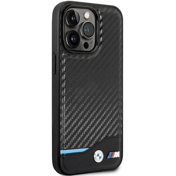 Case BMW BMHCP13X22NBCK iPhone 13 Pro Max 6,7" sort/sort hårdkasse Læder Carbon