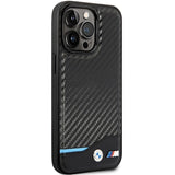 Case BMW BMHCP13X22NBCK iPhone 13 Pro Max 6,7" sort/sort hårdkasse Læder Carbon