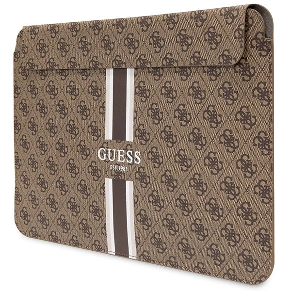 Guess 4G Printed Stripes cover til en 14" laptop - brun
