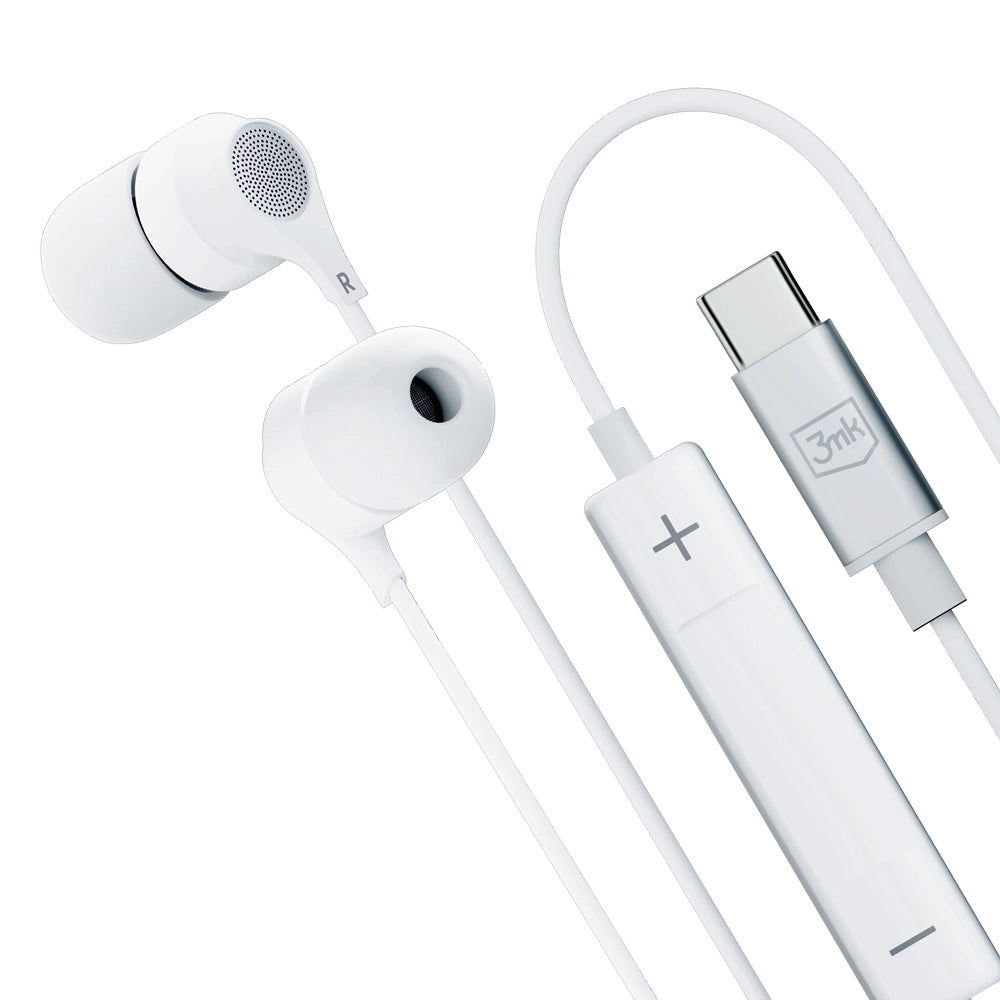 USB-C 3mk Wired Headphones - hvid