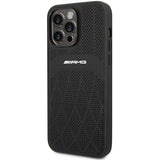 AMG AMHMP14XOSDBK iPhone 14 Pro Max 6.7" sort/sort hårdkasse Læder Curved Lines MagSafe