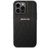 AMG AMHMP14XOSDBK iPhone 14 Pro Max 6.7" sort/sort hårdkasse Læder Curved Lines MagSafe
