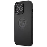 BMW læder Emboss-kasse til iPhone 13 Pro / iPhone 13 - sort