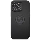 BMW læder Emboss-kasse til iPhone 13 Pro / iPhone 13 - sort