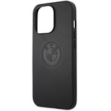 BMW læder Emboss-kasse til iPhone 13 Pro / iPhone 13 - sort