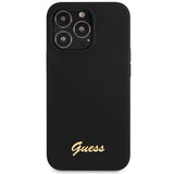 Guess GUHCP13XLSLMGBK iPhone 13 Pro Max 6.7" sort/sort hardcase Silicone Script Guld Logo