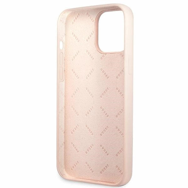 Guess GUHCP13XLSLMGLP iPhone 13 Pro Max 6,7" lyserød/lyserød hardcase Silicone Script Gold Logo