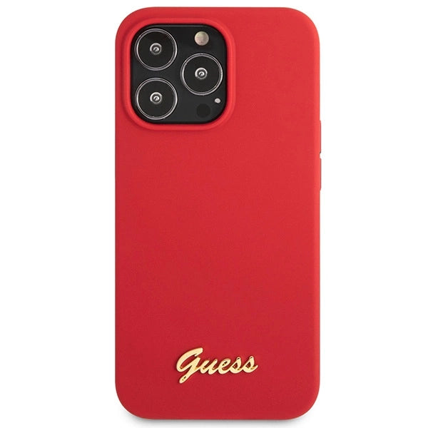Guess GUHCP13XLSLMGRE iPhone 13 Pro Max 6,7" rød/burgund hårdkasse Silicone Vintage Gold Logo
