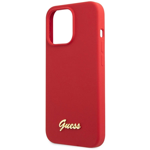 Guess GUHCP13XLSLMGRE iPhone 13 Pro Max 6,7" rød/burgund hårdkasse Silicone Vintage Gold Logo