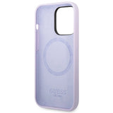 Guess GUHMP14LSBPLU iPhone 14 Pro 6,1" lilla/lila hårdkasse Silicone Logo Plade MagSafe