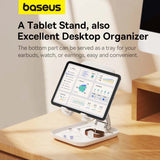 Baseus BS- HP009 Seashell- serie sammenklappelig tabletstativ - hvid