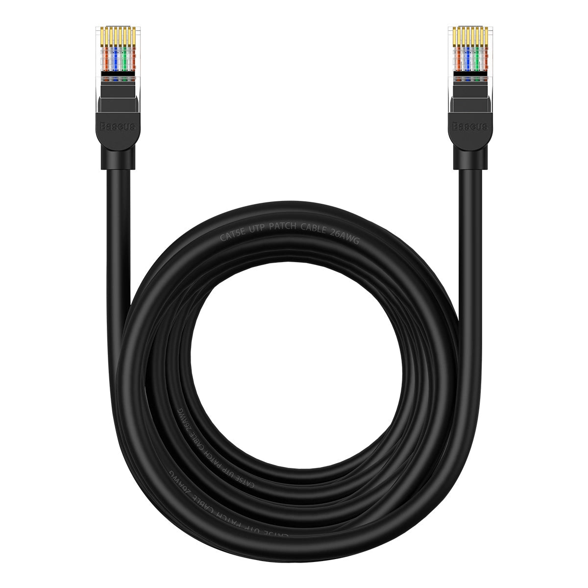 Baseus High Speed Cat 5 RJ-45 1000Mb/s Ethernet kabel 8m rund - sort