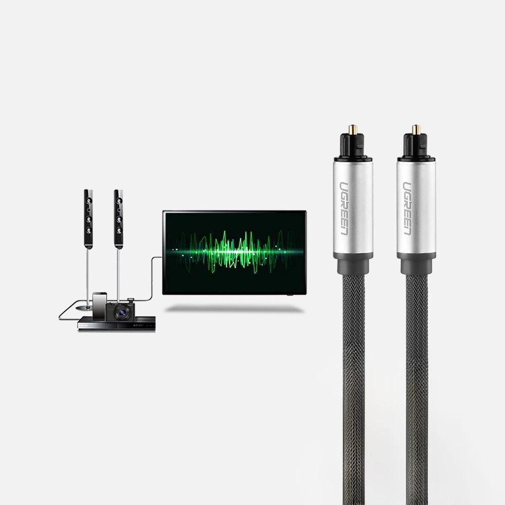 Ugreen AV108 10541 Optisk Toslink/SPDIF-kabel 3m - Grå
