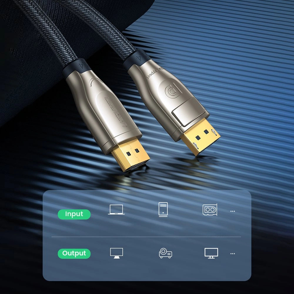 DisplayPort - DisplayPort Ugreen DP112 DP1.4 8K 3m Kabel - sort