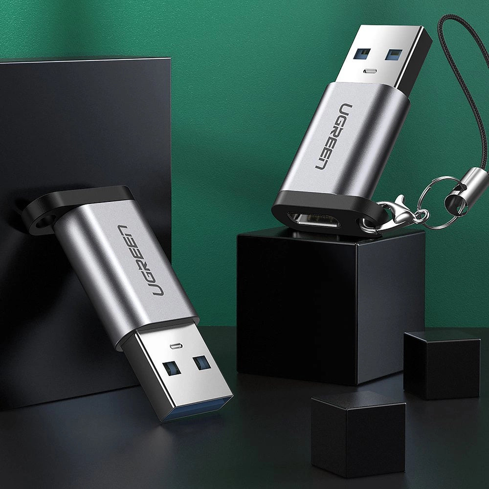 USB C (kvindelig) - USB (mandlig) adapter Ugreen US276 USB 5Gb/s - grå