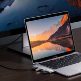 HUB Ugreen CM380 2xUSB C - HDMI/2xUSB 3.0/SD TF/USB C PD - grå