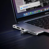 HUB Ugreen CM380 2xUSB C - HDMI/2xUSB 3.0/SD TF/USB C PD - grå