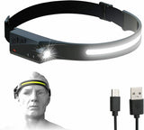 LED-forlygte med IPX4-bevægelsessensor USB-C 1200 mAh - sort