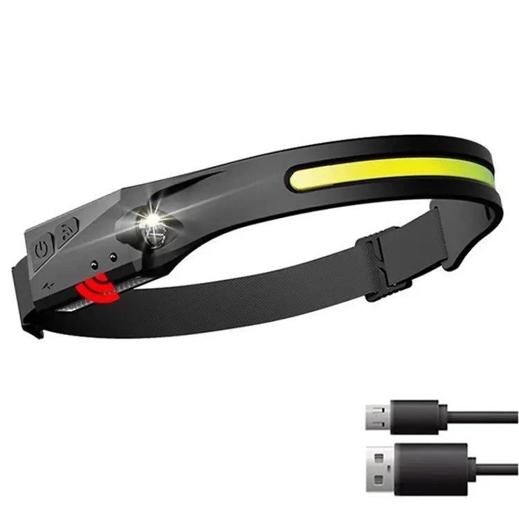 LED-forlygte med IPX4-bevægelsessensor USB-C 1200 mAh - sort