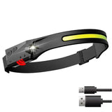 LED-forlygte med IPX4-bevægelsessensor USB-C 1200 mAh - sort
