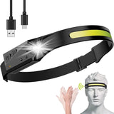 LED-forlygte med IPX4-bevægelsessensor USB-C 1200 mAh - sort