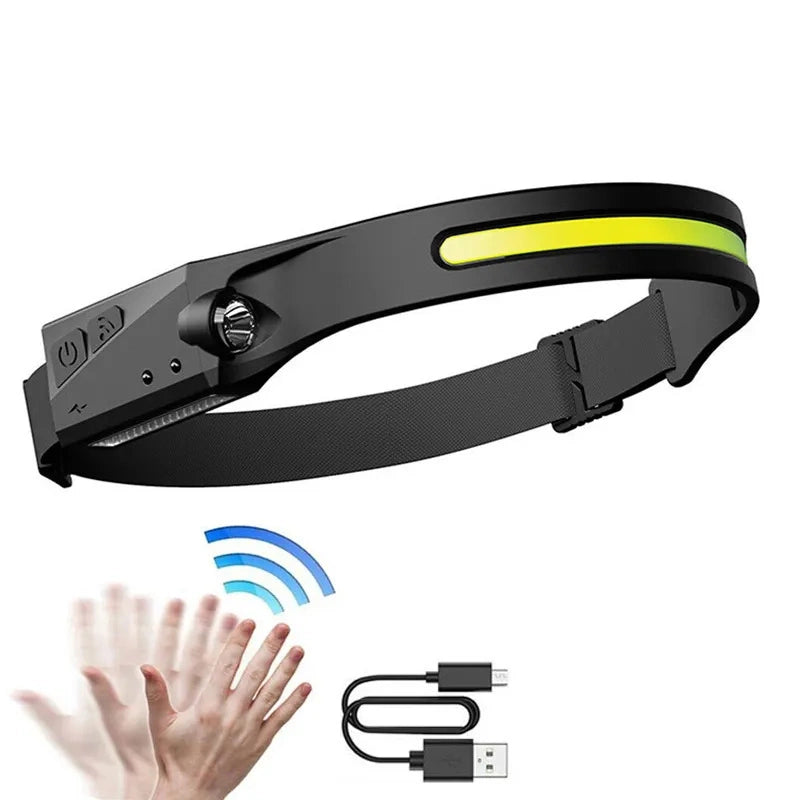 LED-forlygte med IPX4-bevægelsessensor USB-C 1200 mAh - sort