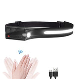 LED-forlygte med IPX4-bevægelsessensor USB-C 1200 mAh - sort