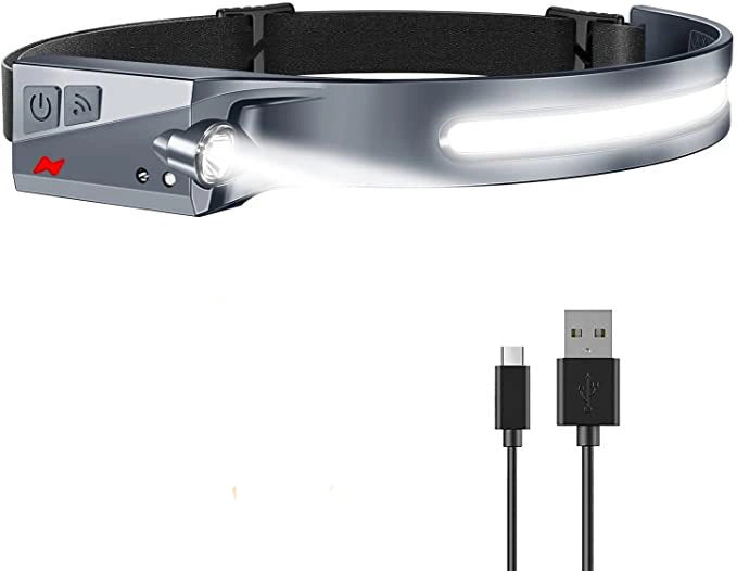 LED-forlygte med IPX4-bevægelsessensor USB-C 1200 mAh - sort