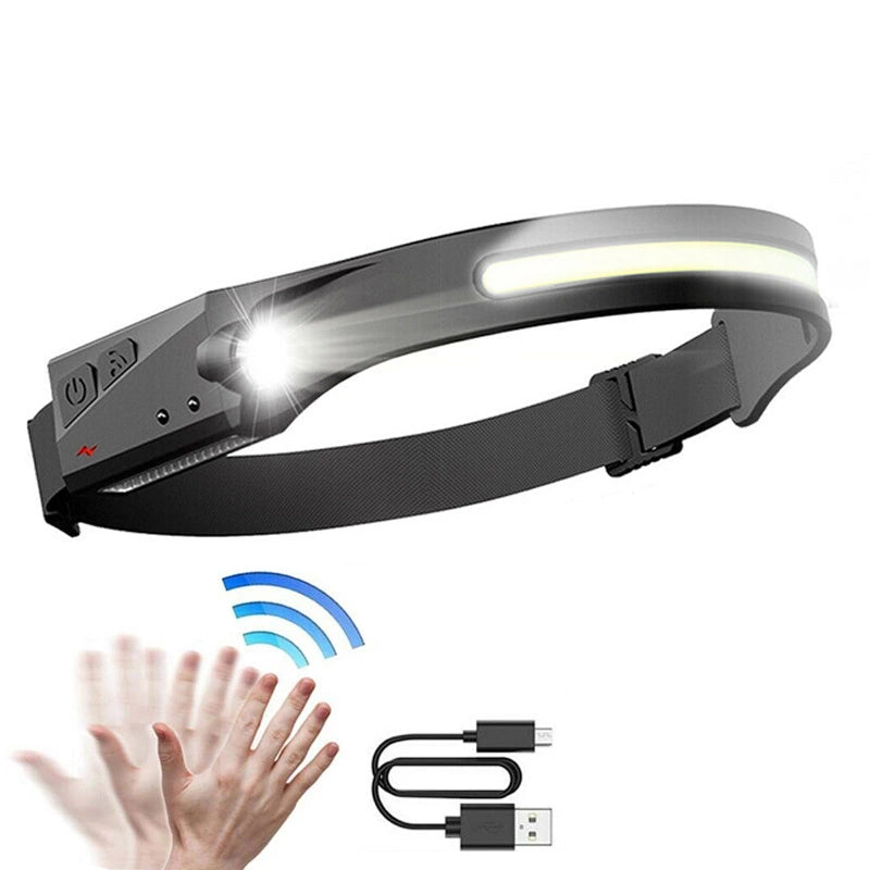 LED-forlygte med IPX4-bevægelsessensor USB-C 1200 mAh - sort