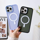Magnetisk farve Matte Case til iPhone 15 Pro Max - sort