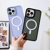 Magnetisk farve Matte Case til iPhone 15 Plus - Burgundy