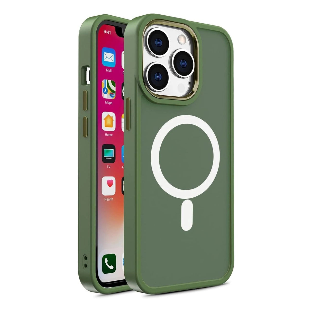 Magnetisk farve Matte Case til iPhone 15 Plus - grøn