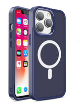 Magnetisk farve Matte Case til iPhone 15 Plus - marineblå