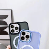 Magnetisk farve Matte Case til iPhone 15 Plus - marineblå