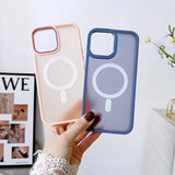 Magnetisk farve Matte Case til iPhone 15 Plus - marineblå