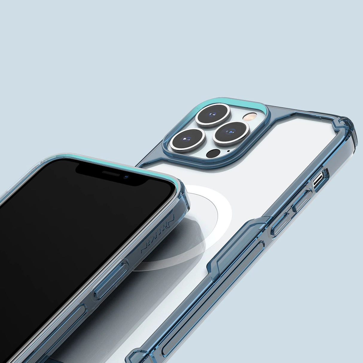 Nillkin Nature Pro pansret kuffert med MagSafe til iPhone 15 Pro Max - blå