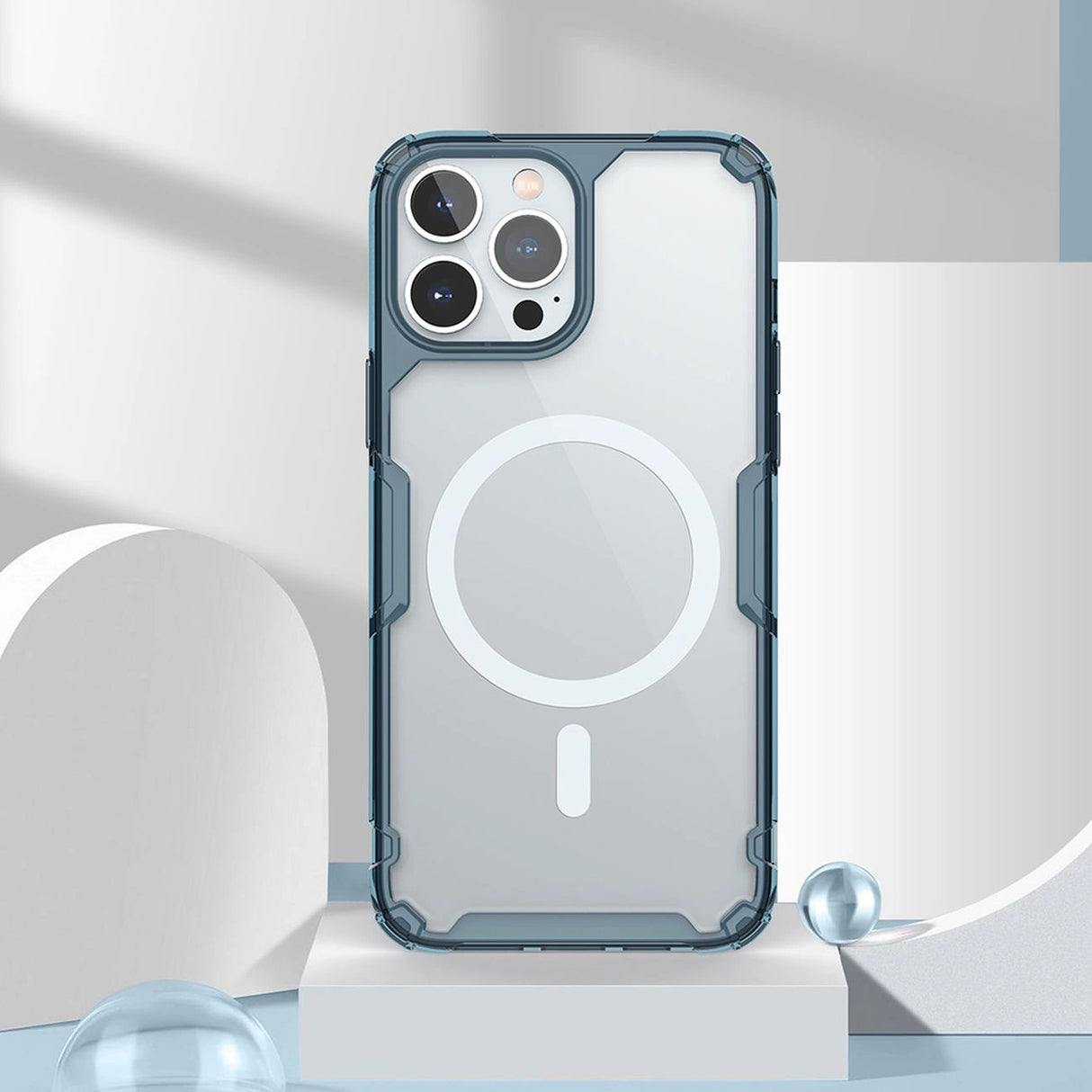 Nillkin Nature Pro pansret kuffert med MagSafe til iPhone 15 Pro Max - blå