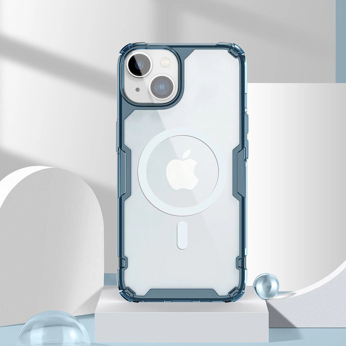 Nillkin Nature Pro pansret kuffert med MagSafe til iPhone 15 Plus - blå