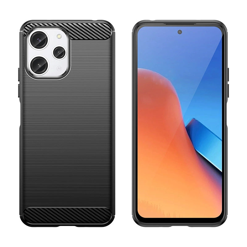 Fleksibel karbonmønsterfoder til Xiaomi Redmi 12 Carbonfoder - sort