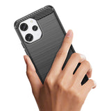 Fleksibelt carbonmønster for Xiaomi Redmi 12 Carbon Case - sort