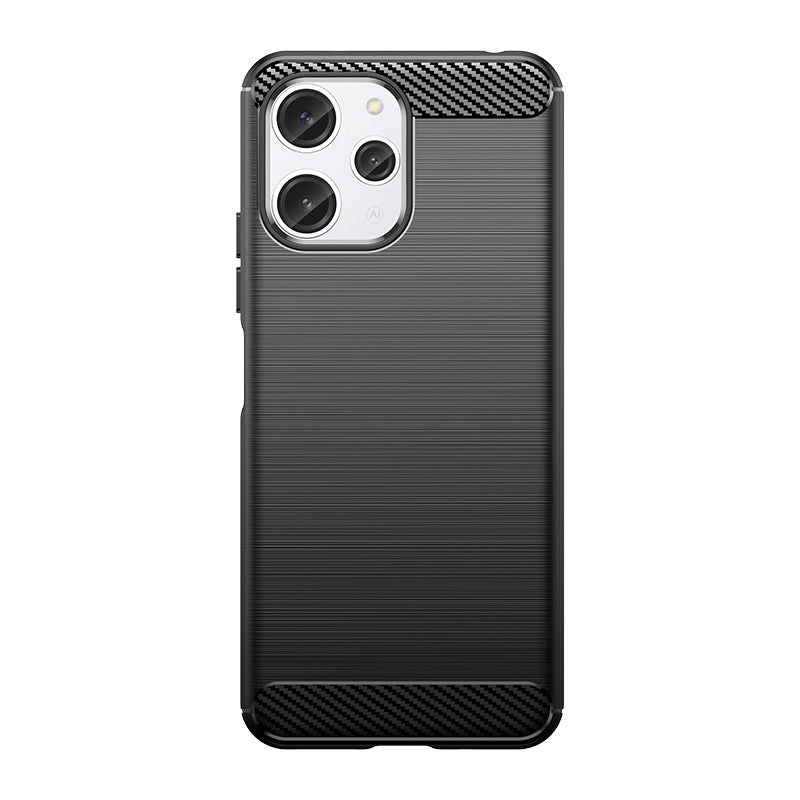 Fleksibelt carbonmønster for Xiaomi Redmi 12 Carbon Case - sort