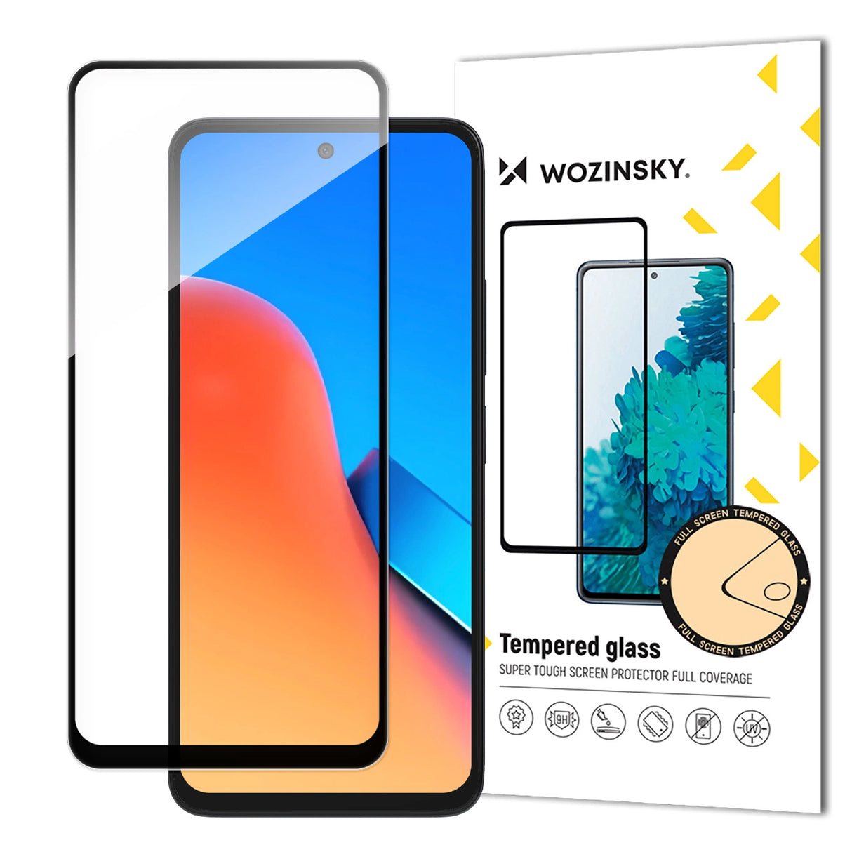Varig Wozinsky Full Glue Full Screen temperet glas med ramme til Xiaomi Redmi 12 - sort