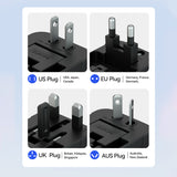 Wozinsky WUTWC rejseadapter universel 24W EU / US / AUS / UK / 2x USB-A - sort
